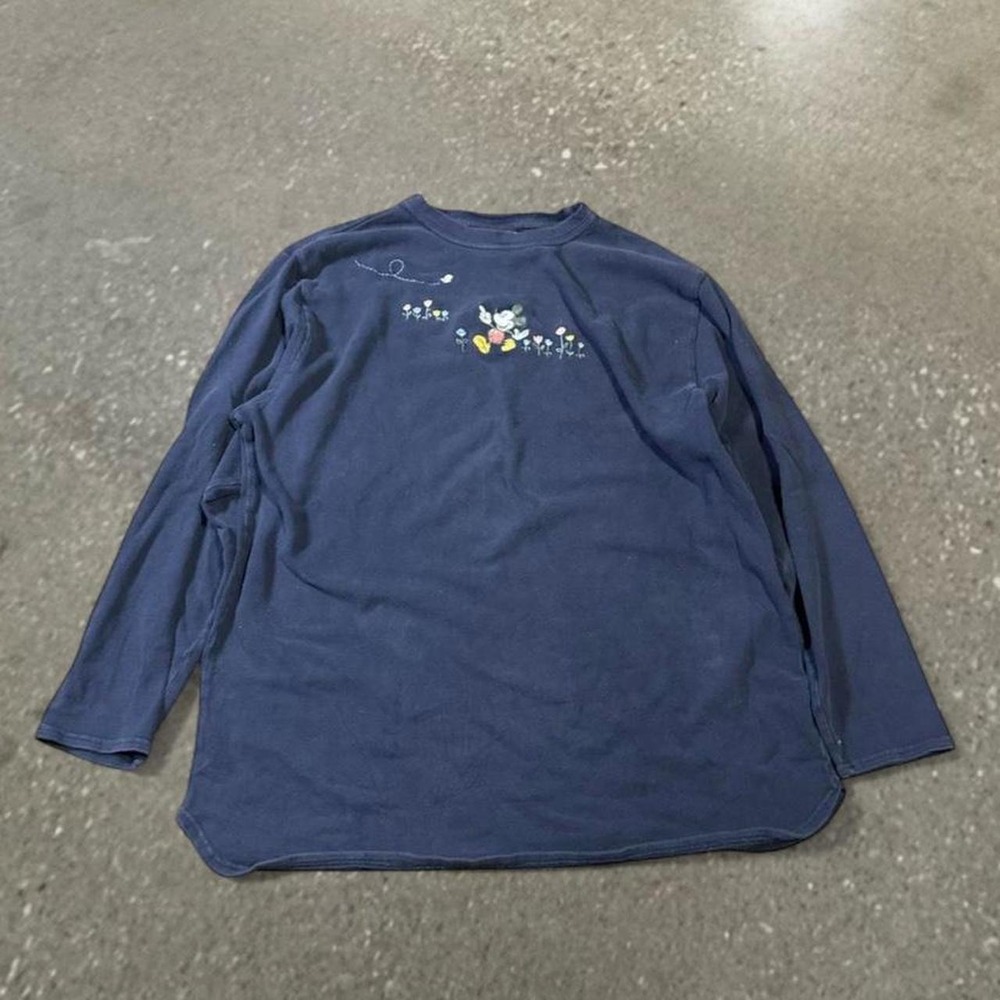 Vintage Disney Store Mickey Mouse Long Sleeve Blue Shirt XL Men